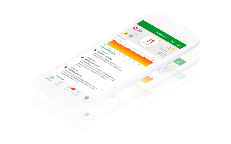 APC EcoStruxure IT delivers data center management APC EcoStruxure IT displayed on mobile phone mock